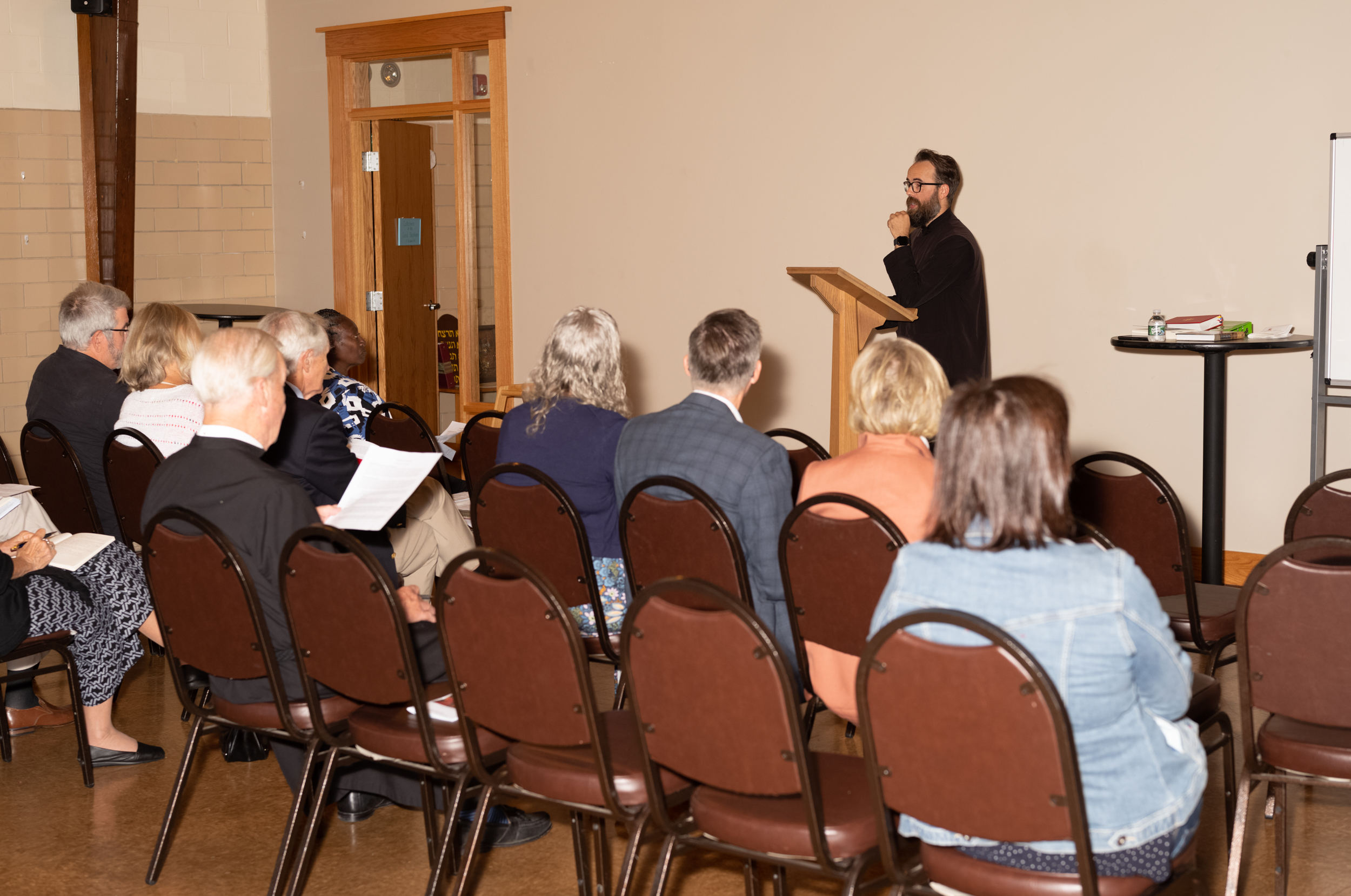 Father Samuel Alberty teaching an adult class at CTR